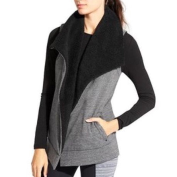 Athleta Jackets & Blazers - NWOT Athleta Apres-Anything Vest  Blac & Gray - XL